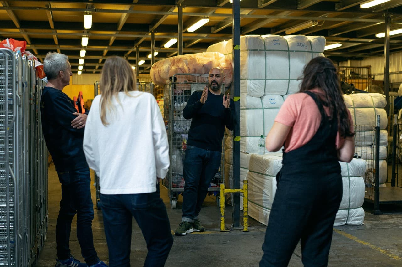 Recycling for Reskinned at LMB Textile Recycling Plant London