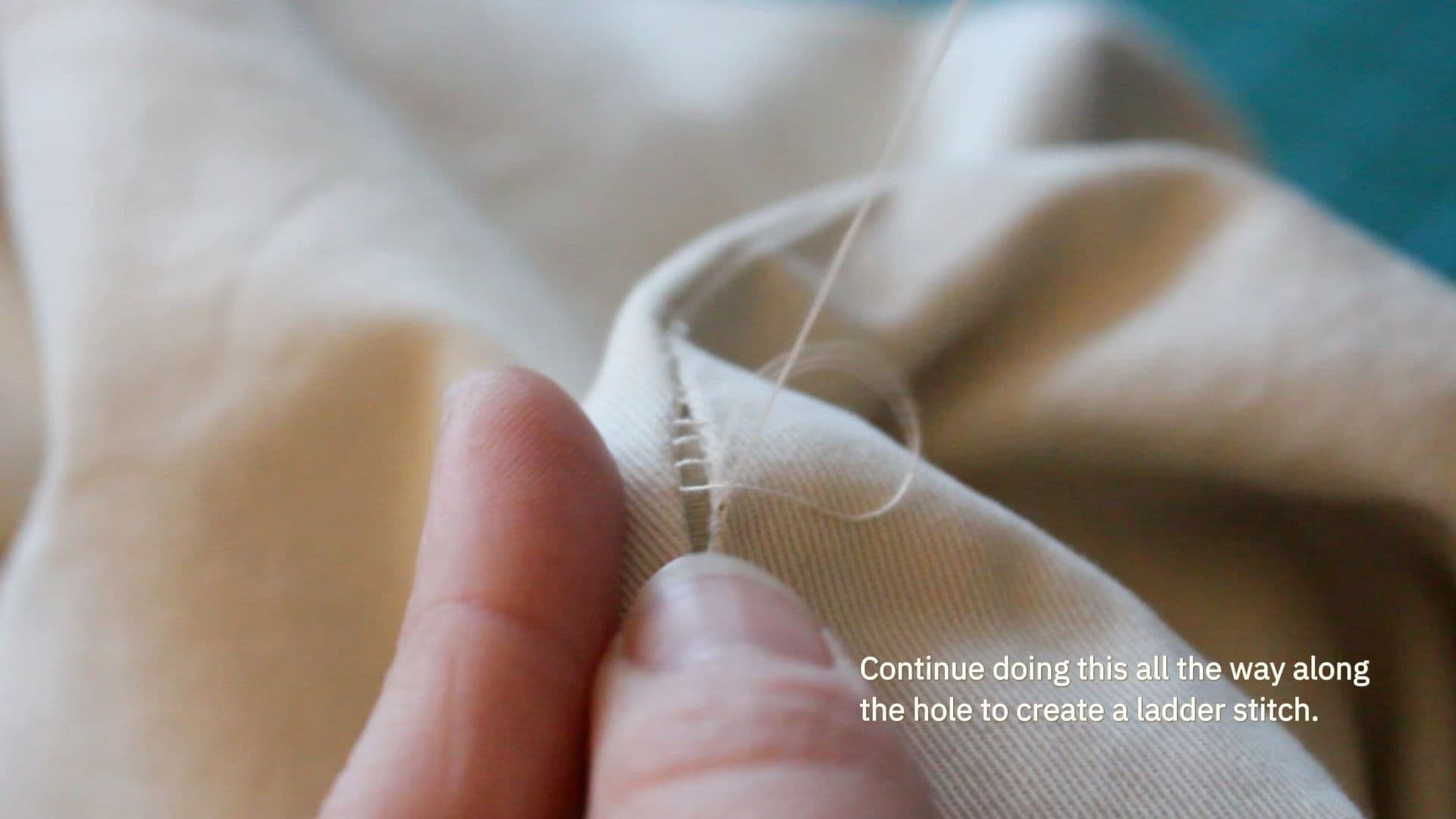 How to hand stitch a seam4