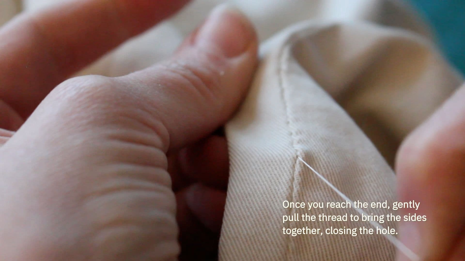 How to hand stitch a seam5