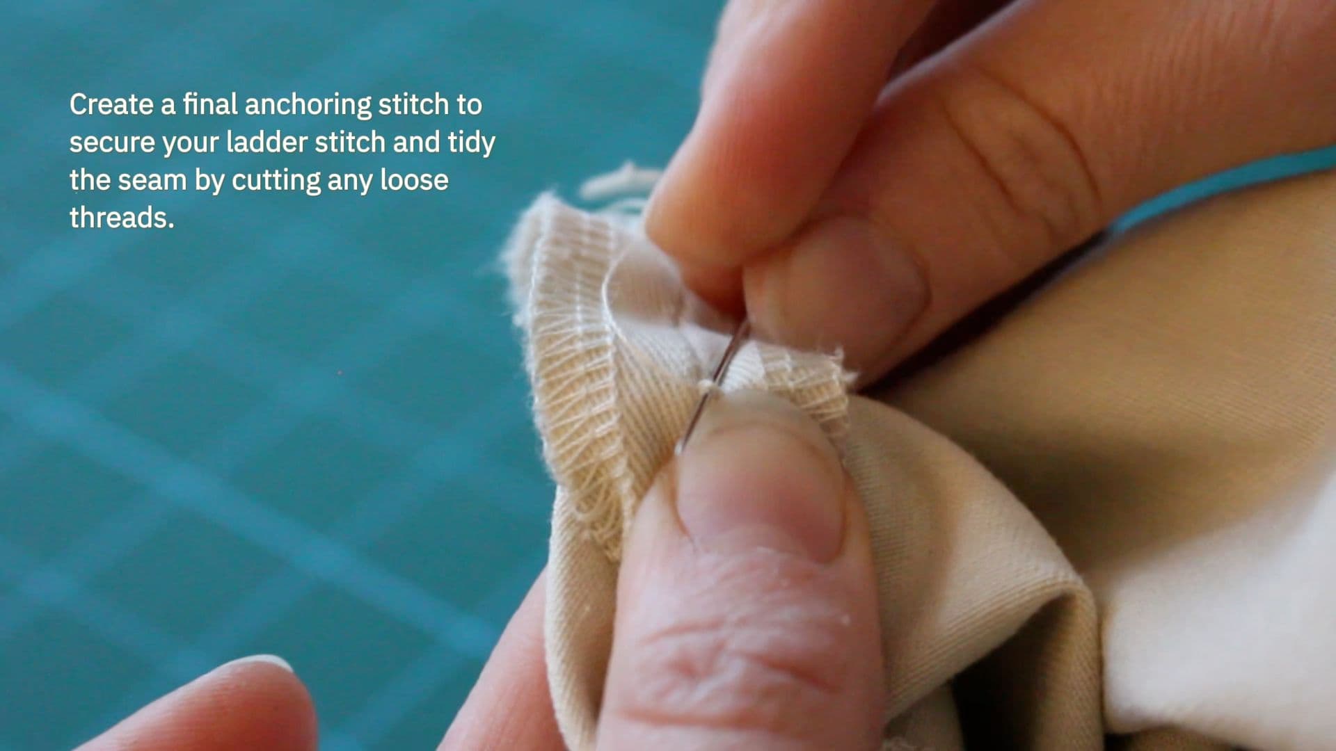 How to hand stitch a seam6